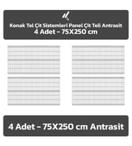 KONAK TEL ÇİT SİSTEMLERİ 4 ADET PANEL ÇİT TELİ 75X250 CM (Antrasit)