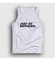 Presmono Unisex Sarı Just Do Nothing Atlet 404830tt (Beyaz)