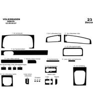 Meriç® Volkswagen Vento Ön Torpido Kaplama Maun 23 Parça 1995-1997 (Piano Black)