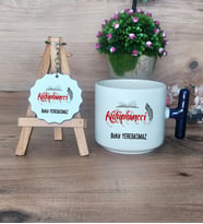 Kütüphaneci Hediye Seti Kupa Bardak T Kulplu ve Anahtarlık Kütüphaneciye Hediye (Model 2)