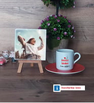 Anestezi Teknikeri Fotoğraflı Dekoratif Taş, Ahşap Altlıklı Türk Kahvesi Fincanı HediyeTıp Bayramı Hediyesi (Model 8)