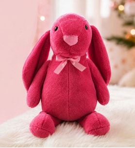Uyku Arkadaşım PAPYONLU Uzun Kulak Bunny Peluş Tavşan 65 cm (Fuşya)