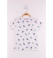 Toontoy Erkek Çocuk Yazı Baskılı T-Shirt (Beyaz)