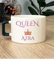 Kişiye Özel Queen Hediye Lüks Fincan Sevgiliye Hediye (Koyu Yeşil)
