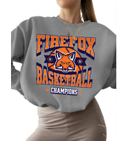 Firefox basketbol takımı Baskılı kadın Sweatshirt unisex 3 iplik şardonlu erkek Sweatshirt Bej (Gri)
