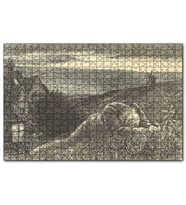 Cakapuzzle Şato Tepeler Yeldeğirmeni ve Uzanan Adam  Puzzle Yapboz MDF (Ahşap) (255 Parça)