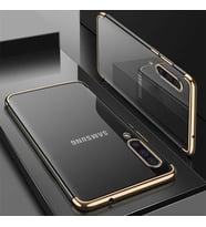 Galaxy A30S Kılıf Zore Dört Köşeli Lazer Silikon Kılıf (Gold)