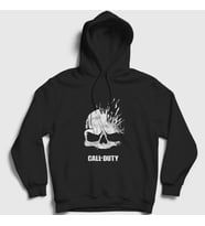 Presmono Unisex Gri Skull Call Of Duty Kapüşonlu Sweatshirt 27353tt (Siyah)