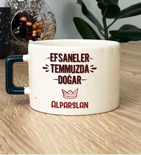 Kişiye Özel Efsaneler Temmuzda Doğar Hediye Lüks Fincan Doğum Günü Hediyesi (Koyu Yeşil)