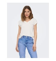 Only Onlfree Life S/S Mod V-Neck Top Jrs Noos Kadın T-shirt (Beyaz)