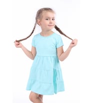 Toontoy Kız Çocuk Baskılı Elbise (Mint Yeşili)