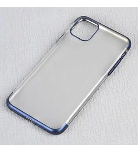 iPhone 11 Pro Kılıf Mat Dört Köşeli Lazer Silikon Kılıf (Mavi)