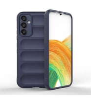 Galaxy A34 Kılıf Esnek TPU Oyuklu Arka Yüzey Tasarımlı Etnik Silikon Kılıf (Lacivert)