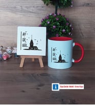 Kız Kulesi Dekoratif Taş, Kupa Bardak Kırmızı HediyeArkadaşa Hediye (Model 1)