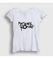 Presmono Kadın Sarı Logo My Chemical Romance T-Shirt 71112tt (Beyaz)