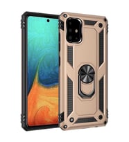 Samsung Galaxy A71 Kılıf Yüzüklü Zırh Tank Vega (Gold)