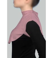 Kadın Penye Tesettür Daire Yakalı Dantelli Boyunluk (Koyu Pembe)