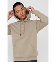 Only & Sons Kapüşonlu Pamuklu Erkek Sweatshirt - 22018685 (Açık Kahve)