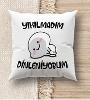 BK Gift Esprili Beyaz Kırlent Yastık, Ev Hediyesi, Ev Dekorasyonu, Dekoratif Hediye (Model 1)