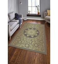 Dijital Baskılı Kaymaz Taban Yıkanabilir Klasik Şık Salon Halısı Mutfak Halısı Yolluk ND-HK-129 (Gold)
