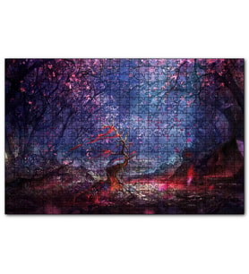 Cakapuzzle Fantazi Sanat Ağaçlar Ve Nehir Görseli  Puzzle Yapboz MDF (Ahşap) (255 Parça)