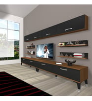 Decoraktiv Eko 360Y Slm Silver Tv Ünitesi Tv Sehpası (Siyah - Ceviz)