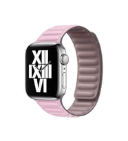 Apple Watch 7/8/9 41mm Kordon Baklalı Deri Kordon (Pembe)