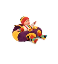 TOKKO Bebek Bebe Yatmaz Oturma Destek Minderi - Bebek Koltuğu - Büyük Bebek Oturağı Bebeyatmaz (Mor-Sarı)