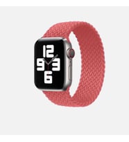 Uyumlu Model Apple Watch 7 8 45mm Kordon Large Örgü Solo Loop Kordon 32 (Pembe)