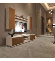 Decoraktiv Eko 5D Mdf Dvd Tv Ünitesi Tv Sehpası - Beyaz - Pera (Beyaz - Ceviz)