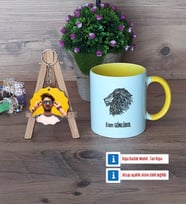 Aslan Kupa Bardak Beyaz ve Fotoğraflı Ahşap Anahtarlık Hediye (Model 7)