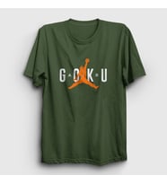 Presmono Unisex Beyaz Air Goku Anime Dragon Ball T-Shirt 235436tt (Haki)