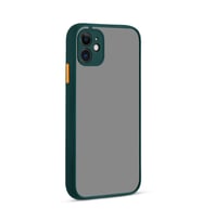 Uyumlu Model Apple iPhone 12 Mini Kılıf Kamera Korumalı Mat Kapak (Koyu Yeşil)