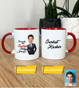 Kişiye Özel Karikatürlü Kolay Yetişmiyor Hediye Kupa Bardak Erkek Sevgiliye Abiye Babaya Doğum Günü Hediyesi (Kırmızı)