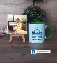 Bilişim Teknolojileri Öğretmeni Fotoğraflı Dekoratif Taş, Kupa Bardak Beyaz Hediye Öğretmenler Günü Hediyesi (Model 14)