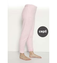 Cepli Lüx Pofuduk Polar Kışlık Pijama Altı pofcepli (Pembe)