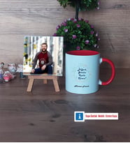 Doğum Günü Hediyesi Fotoğraflı Dekoratif Taş, Kupa Bardak Beyaz Hediye (Model 2)