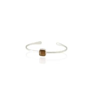 Kadir Jewellery Zirkon Taşlı Ayarlanabilir 925 Ayar Gümüş Kaplama Bilezik (Kahverengi)