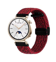 Sneezy Huawei Watch GT 4 41mm İle Uyumlu 18mm FiberLink Manyetik Tokalı Örgü Kordon (Koyu Kırmızı)