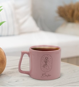 BK Gift Kişiye Özel İsimli Pastel Pembe Middle Kupa Bardak, Arkadaşa Hediye, Ev Hediyesi, Doğum Günü Hediyesi, Ofis Hediyesi (Model 9)