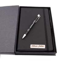 Özel Kutusunda İsme Özel Defter Kalem Seti Öğretmenler Günü (Siyah)