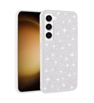 Vendas Samsung Galaxy S23 Kılıf Parlak Taşlı Tasarım Zore Pırlanta Kapak (Beyaz)