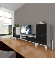 Decoraktiv Eko ON2 Slm Dvd Silver Tv Ünitesi Tv Sehpası (Siyah - Beyaz)