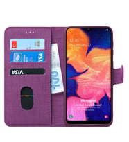Microsonic Samsung Galaxy A10 Kılıf Fabric Book Wallet (Mor)