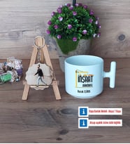 İnşaat Mühendisi Kupa Bardak Beyaz ve Fotoğraflı Ahşap Anahtarlık Hediye (Model 12)