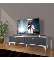 Decoraktiv Eko 140 Mdf Std Silver Tv Ünitesi Tv Sehpası (Beyaz - Antrasit)