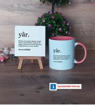 Sevgiliye Hediye Dekoratif Taş, Kupa Bardak Kırmızı Hediye (Model 5)