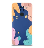 PrintiFy Xiaomi Redmi Note 9 Uyumlu Lansman Kılıf Karışık Renkler Tasarımlı İçi Kadife Kapak (Lacivert)