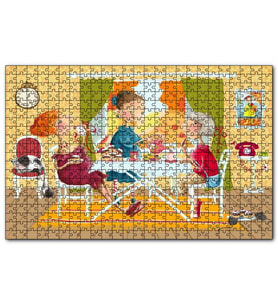 Cakapuzzle Kızlar Çay Keyfinde  Puzzle Yapboz MDF (Ahşap) (255 Parça)
