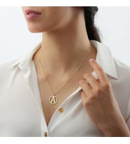 Gümüş Harf Kolye 925 Ayar Gümüş Kolye (Gold)